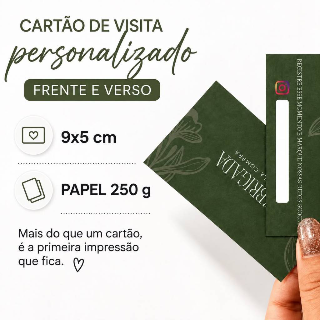 Cartão De Visita Personalizado frente e verso Papel Couchê 250g