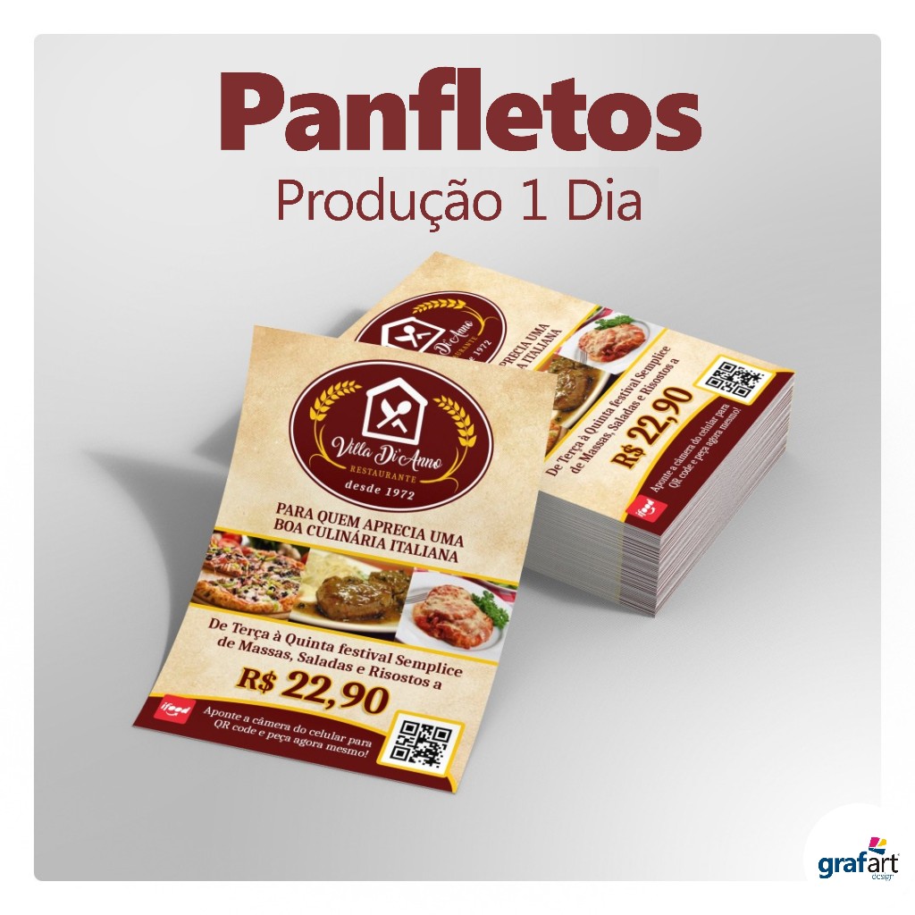 250 Panfletos Frente e Verso 1 Dia Produção Coloridos Folheto Flyer Panfleto Personalizado 10x15cm Papel Couche Brilho