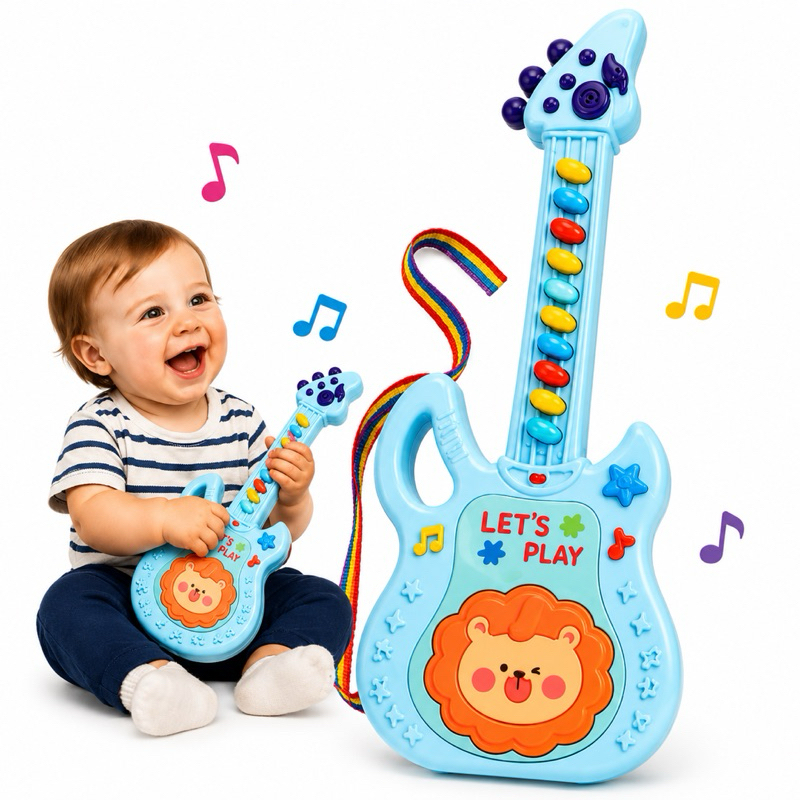 Guitarra Infantil Musical com Som Instrumento Musical Brinquedo Educativo