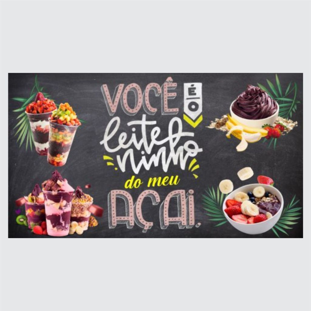 Painel Adesivo Alimento Açaí Banana Morango Decoração
