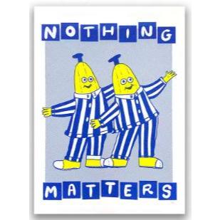 Quadro decorativo colorido humorístico bananas nada importa (1 peça)
