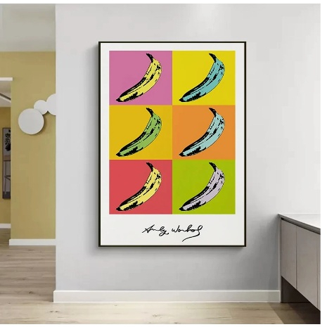 Quadros decorativos Aesthetic’s Andy warhol famosa exposição banana zebra (1 peça)