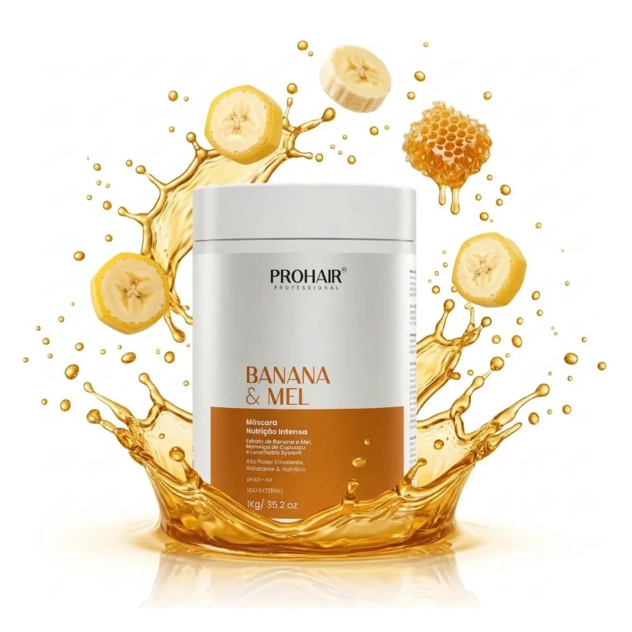 Máscara Banana e Mel Prohair Nutrição Capilar Intensa