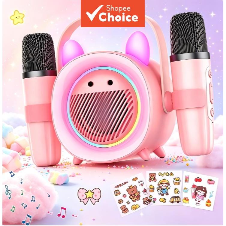 Dispositivo de Canto KTV Stereo Sound com Dois Microfones para Entretenimento Doméstico