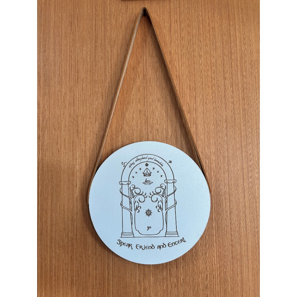 Placa Decorativa em MDF Portas de Durin Senhor dos Anéis | Speak Friend and Enter | Decoração Geek