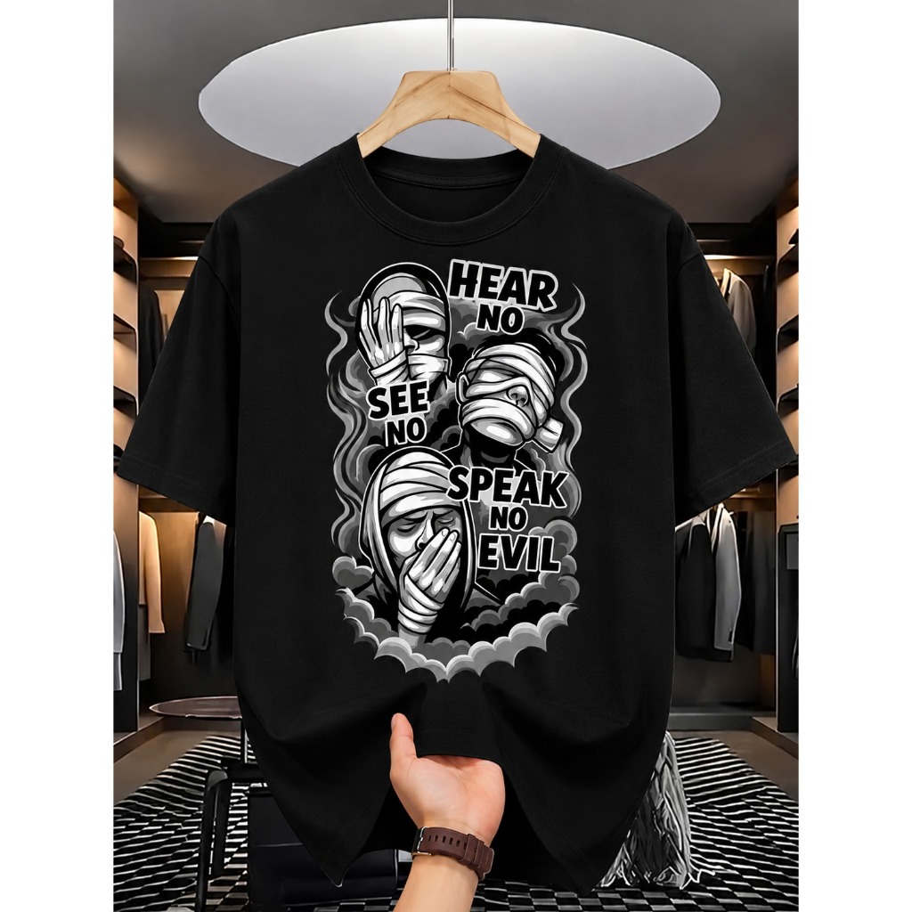 🔥 CAMISETA HEAR NO, SEE NO, SPEAK NO EVIL – ESTILO QUE FALA POR VOCÊ! 🔥