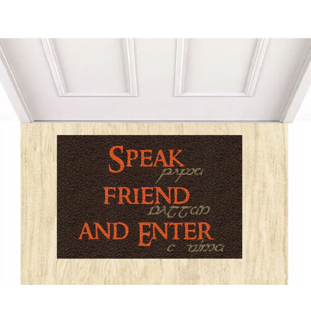 Tapete Capacho Senhor dos Anéis Speak Friend and Enter 60x40 cm