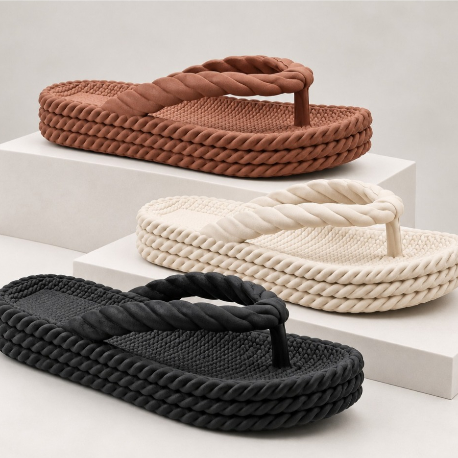 Kit 3 Sandália Trança Feminina Summer Comfort Estilo Blogueira