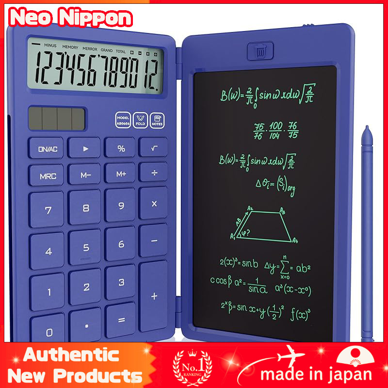 Versatile Solar-Powered Foldable Electronic Notepad with Calculator – Compact 6-Inch Digital Memo Pad for Home and Offic