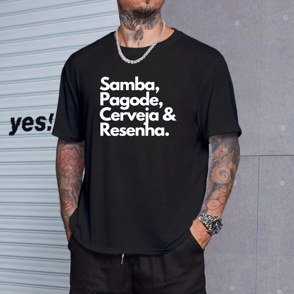 Camiseta Frases Samba pagode Cerveja 100%algodao Varias Cores