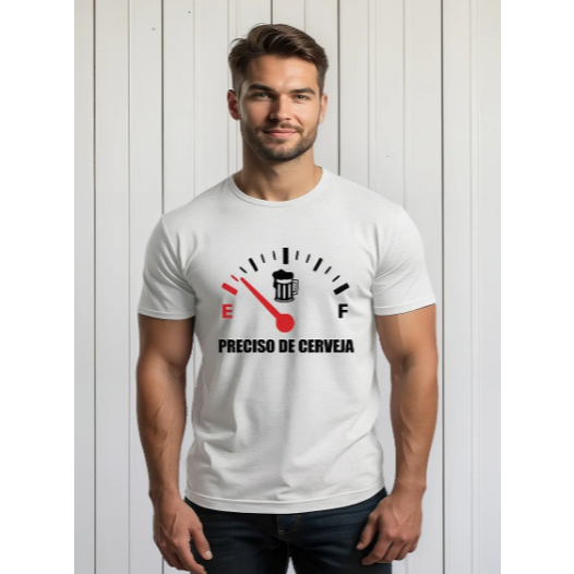 Camiseta Masculina Estampa Preciso De Cerveja Tecido Premium 100% Algodão