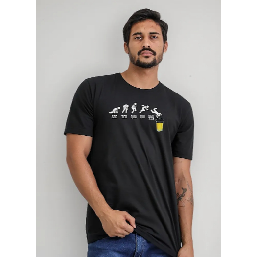 Camiseta Masculina Estampa  Cerveja Bebida Frases Engraçadas Tecido Premium 100% Algodão