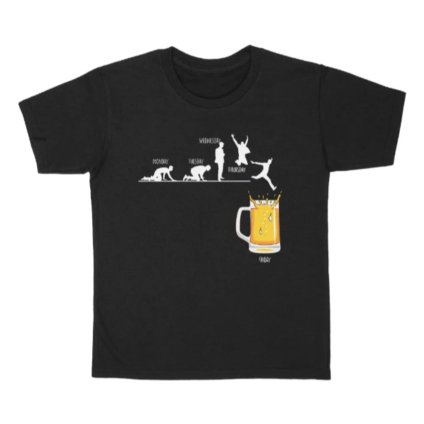 Camiseta Masculina Estampa Copão De Cerveja Final De Semana Tecido Premium 100% Algodão