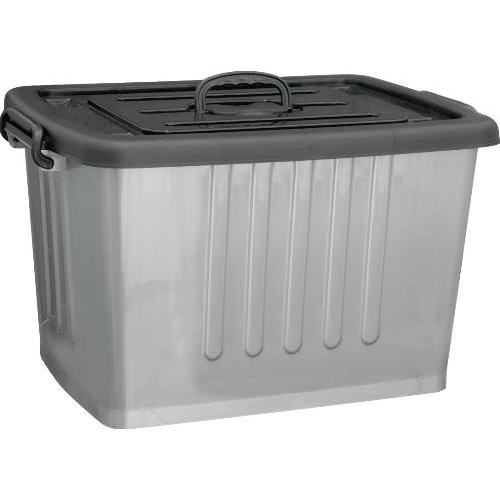 CONTAINER ALTO C/ RODIZIO 78L- 66X46X39CM PRATA