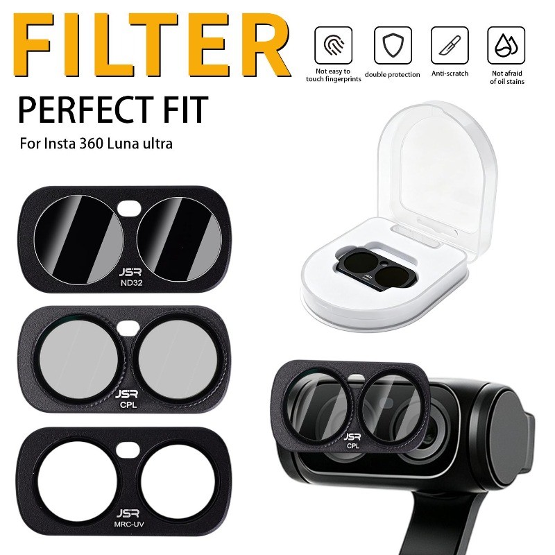 Filtro De Lente De Câmera-Ferramenta Fotográfica-UV E CPL ND32-Para Insta360 Luna Ultra-Acessórios Kit De Vlog-Resistent