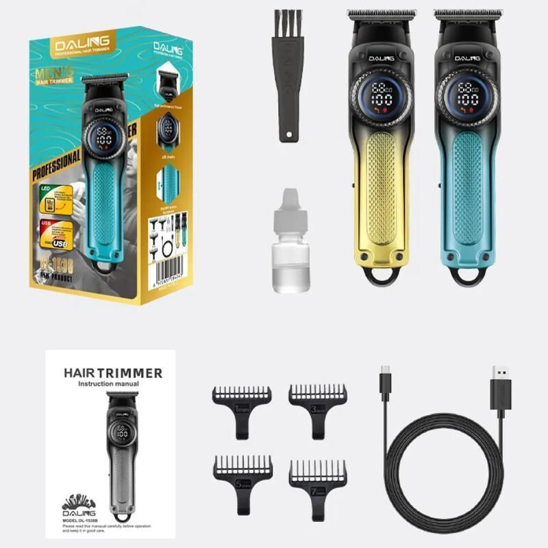Cabeleiro sem fio profissional Tela LED 5V Longa duração Cortador de cabelo multifuncional Precisão e durabilidade