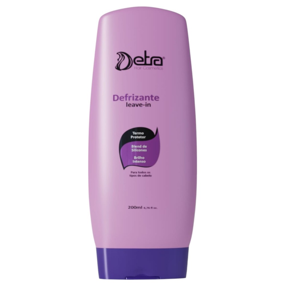 Defrizante Leave-in Termoprotetor com Proteção UV 200ml Detra Hair Anti Frizz Finalizador