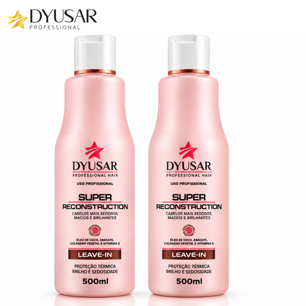 Kit com 2 Leave-in Super Reconstruction Dyusar 500ml