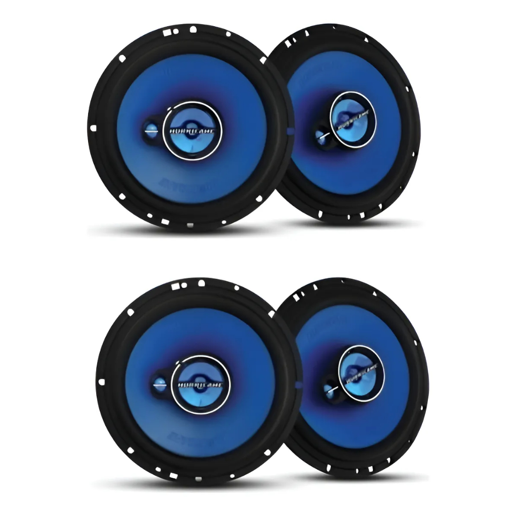 Kit 4 Alto Falante Hurricane 6 Polegadas 200wrms Pajero T4 Azul-turquesa