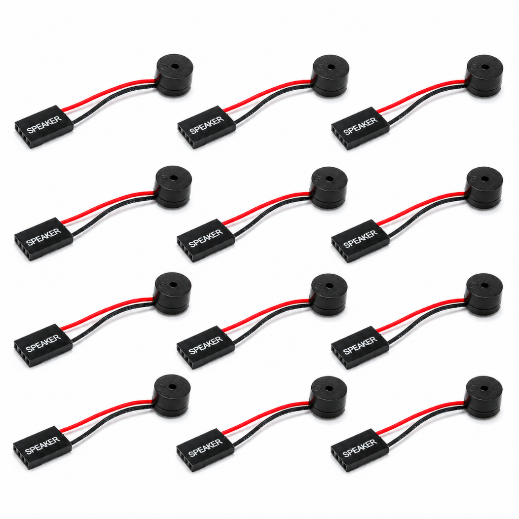Kit 12x Speaker Buzzer BIOS 4 Pinos P/ Placa Mãe PC Desktop Beep Alerta Sonoro Auto Falante