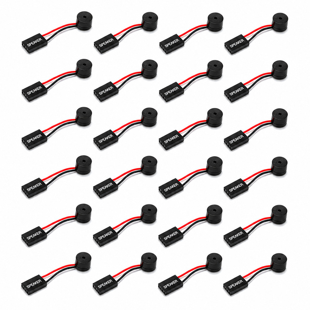 Kit 24x Speaker Buzzer BIOS 4 Pinos P/ Placa Mãe PC Desktop Beep Alerta Sonoro Auto Falante