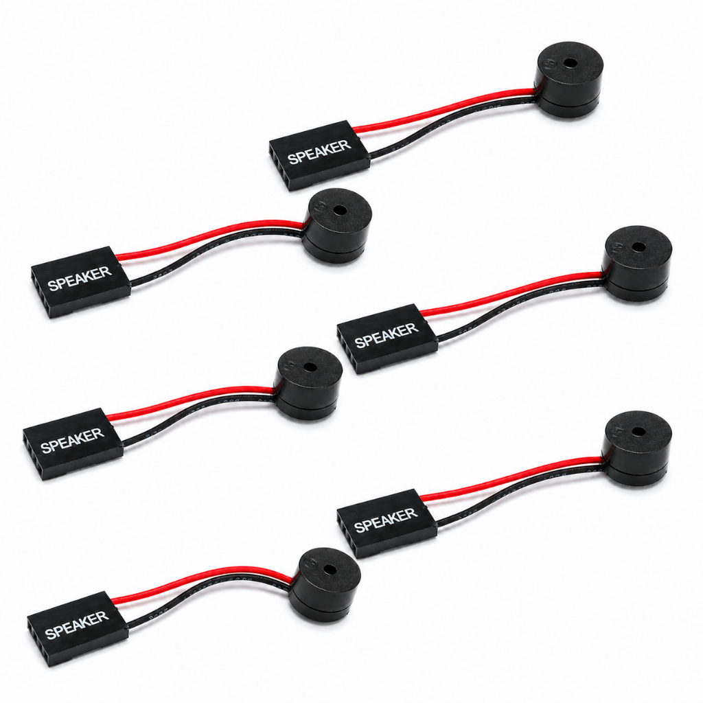 Kit 6x Speaker Buzzer BIOS 4 Pinos P/ Placa Mãe PC Desktop Beep Alerta Sonoro Auto Falante
