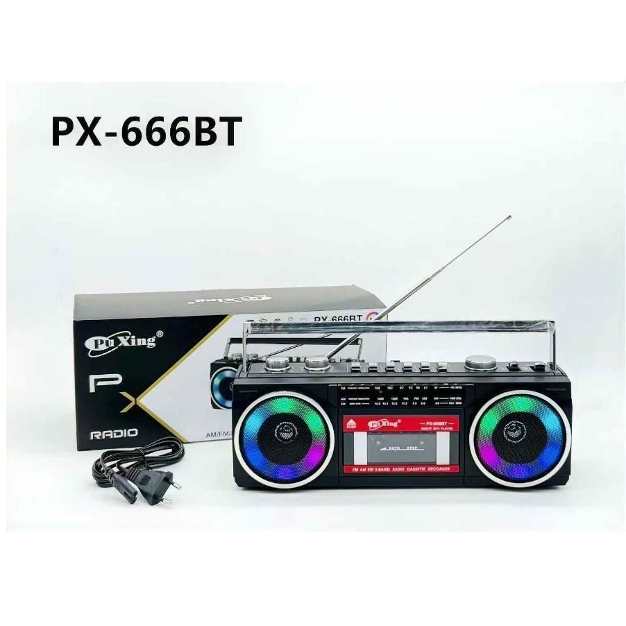 Gravador multibanda duplo alto-falante Desktop gravador Bluetooth rádio FM idosos multi-função máquina de fita lanterna