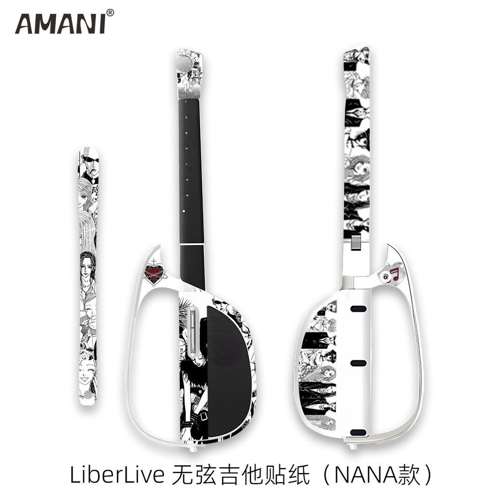 Adequado para liberlive Stringless guitarra adesivos dos desenhos animados adesivos decorativos com tudo incluído adesiv