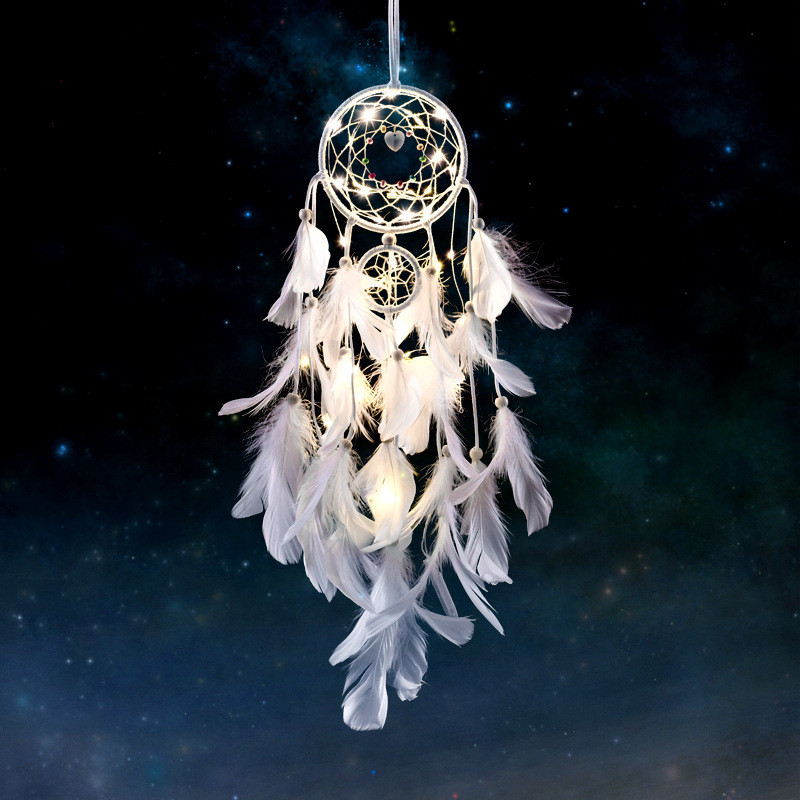 Dreamcatcher Decoração De Quarto Carrilhão De Vento Pendurado Ornamento Cabeceira Estilo Floresta Três Vidas Mundos Ao A