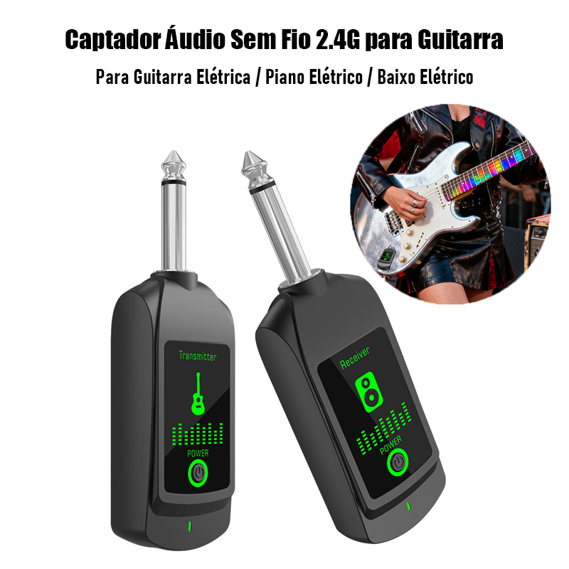 K05 2.4G Sistema De Guitarra Sem Fio Instrumento Captador Transmissor De Áudio Receptor Para Mixer Bass Piano