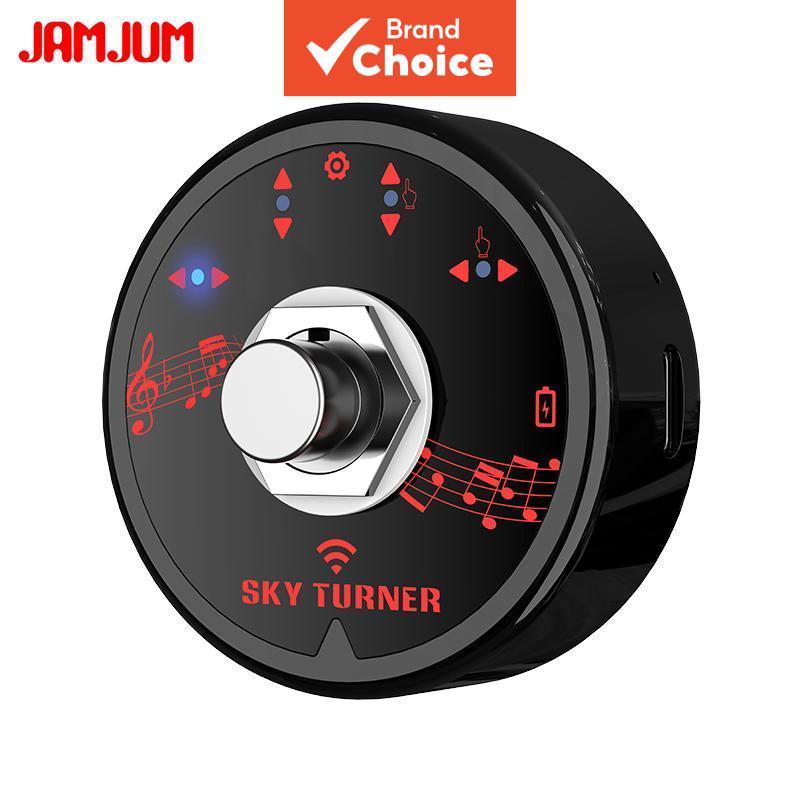 JAMJUM Pedal Sem Fio Bluetooth Page Turner Para iPad iPhone Windows PC Shark Capo Bass Tuner