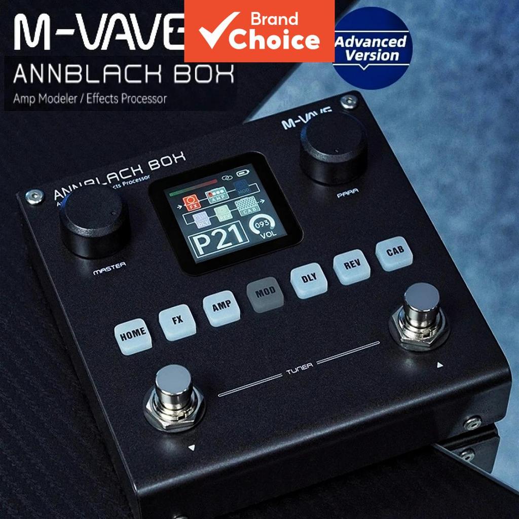 M-VAVE Annblackbox Multi Effects Pedal Guitarra Bass Amp Simulator 80 Predefinições Editáveis 6 FX Bateria Embutida Ferr