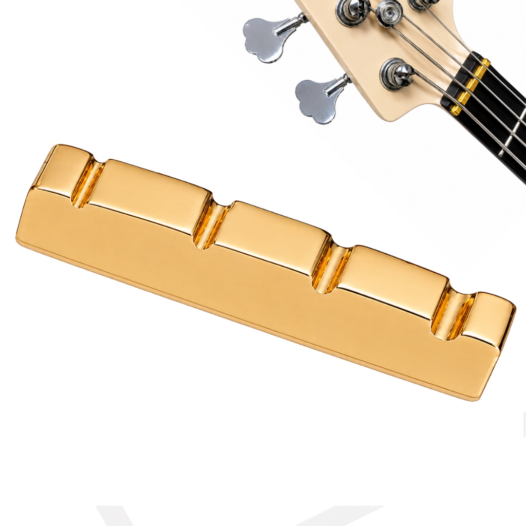 Pestana Nut Metálico Baixo Contrabaixo Elétrico 4 Cordas Eletric Bass Brass