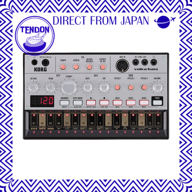 KORG Analog Bass Machine volca bass sequenciador de 16 passos funcionamento a pilhas alto-falante embutido saída para