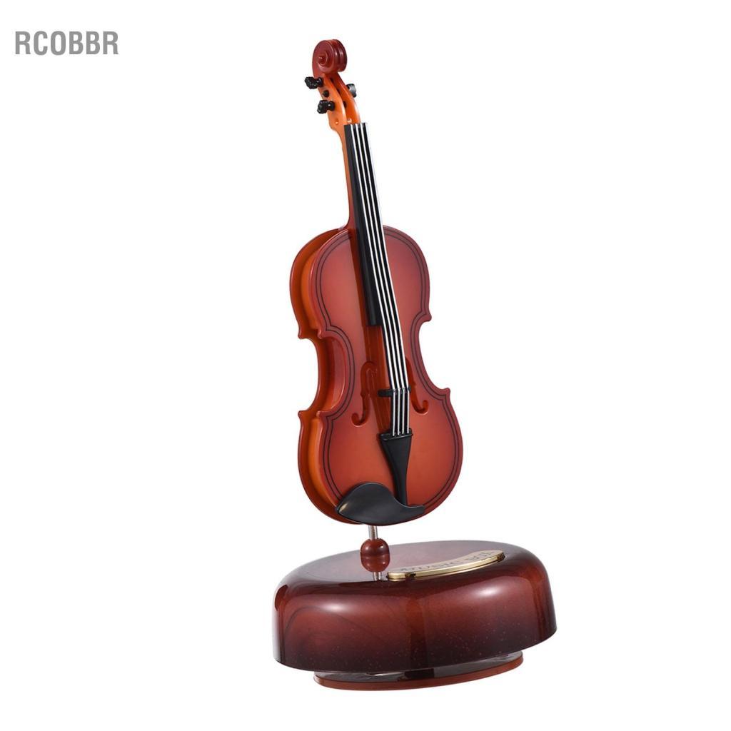 Rcobbr Irfora Twirling Wind Up Stringed Violin Music Box Réplica Artware para decoração de mesa Dia dos Pais (Violino)