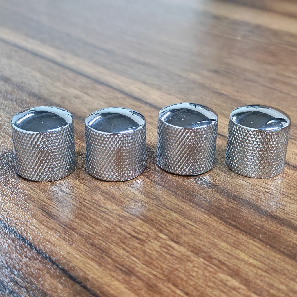 FLEOR 4pcs Dome Top Metal Bass Knobs Tampas De Botões De Controle Para Baixo