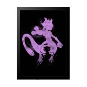 Quadro Decorativo Jogo Pokémon Filme Anime Poster Ash Mewtwo Quarto Sala Escritório