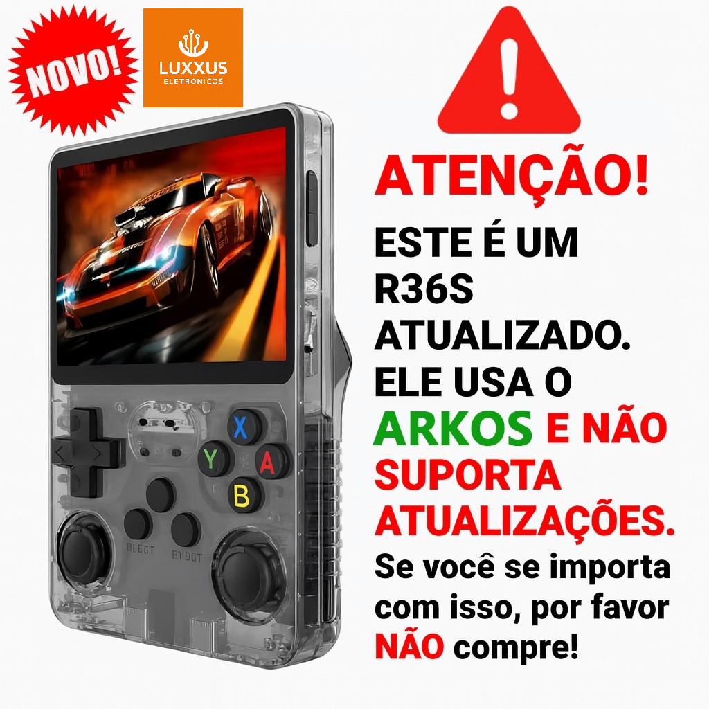Console Portátil  De 15.000 Jogos Vídeo Game 64g Linux Tela IPS 3.5 Pol R36S