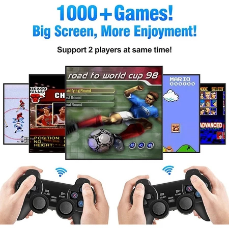 Videogame Stick 4K 64gb 2 Controles Sem Fio Console Portatil Jogos Retro Antigo