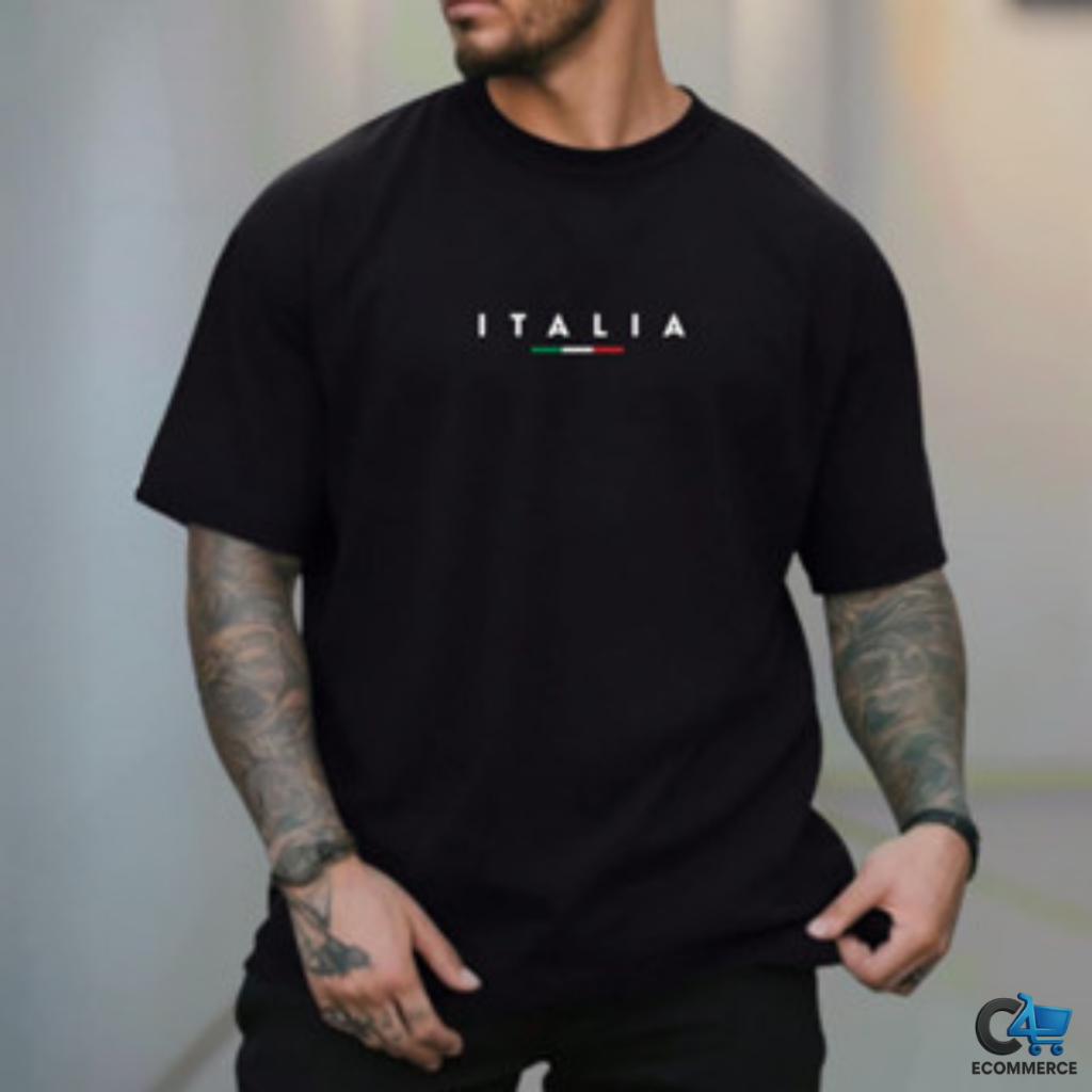 Camiseta Itália Streetwear Algodão  -  Europe Style Unissex
