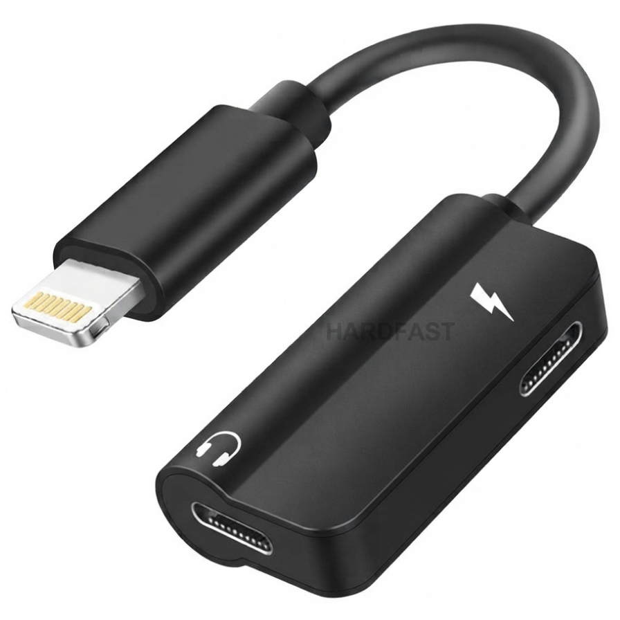 Adaptador 2 em 1 iphone Fone Ouvido e Carregador audio lightning Stereo