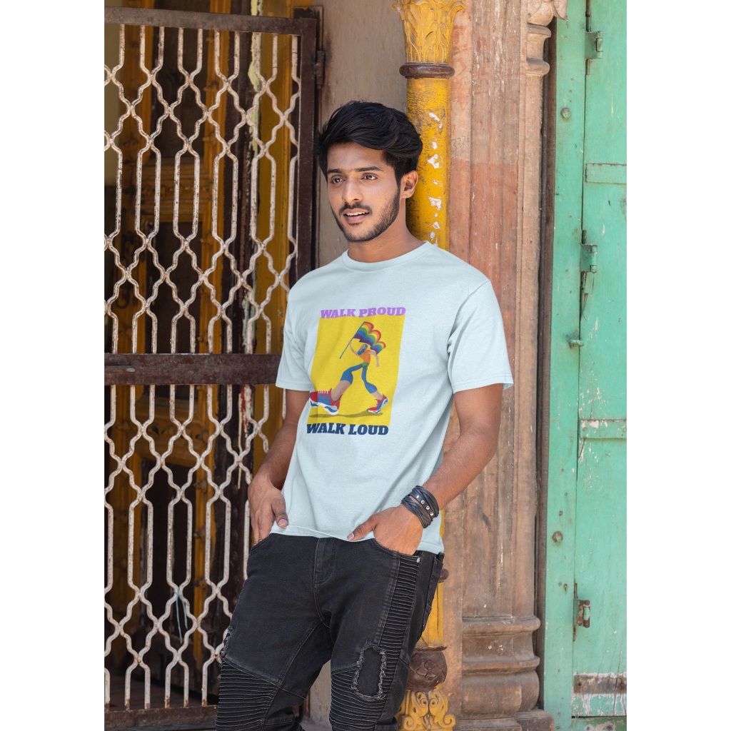 Camiseta WALK PROUD, WALK LOUD LGBT Anti Pilling 100% Malha Premium MASCULINA/FEMININA