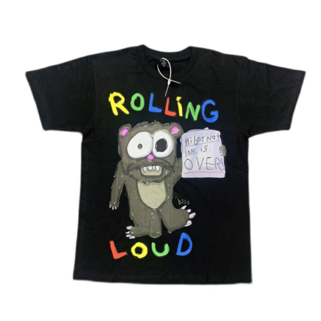 Camiseta Masculina Plus Size Em Algodão Puro Com Estampa De Grafite De Monstro Do Desenho Animado Rolling Loud.