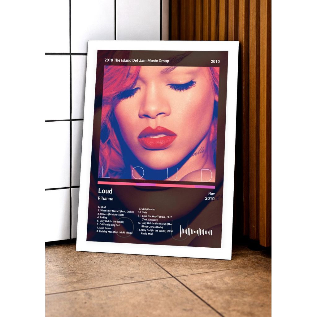 Quadro Rihanna Loud D C/ Vidro e Moldura