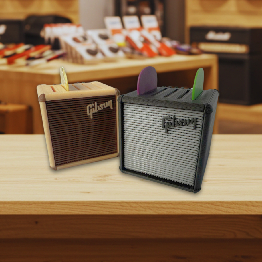 Porta Palhetas Miniatura Amplificador Gibson | 5 Espaços | Modelos Retrô e Clássico | + Brinde