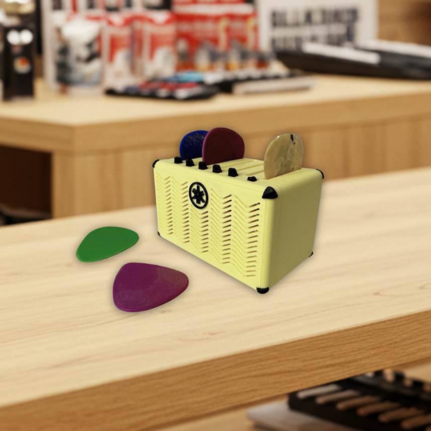Porta Palhetas Miniatura Amplificador Yamaha | 7 Espaços | + Brinde
