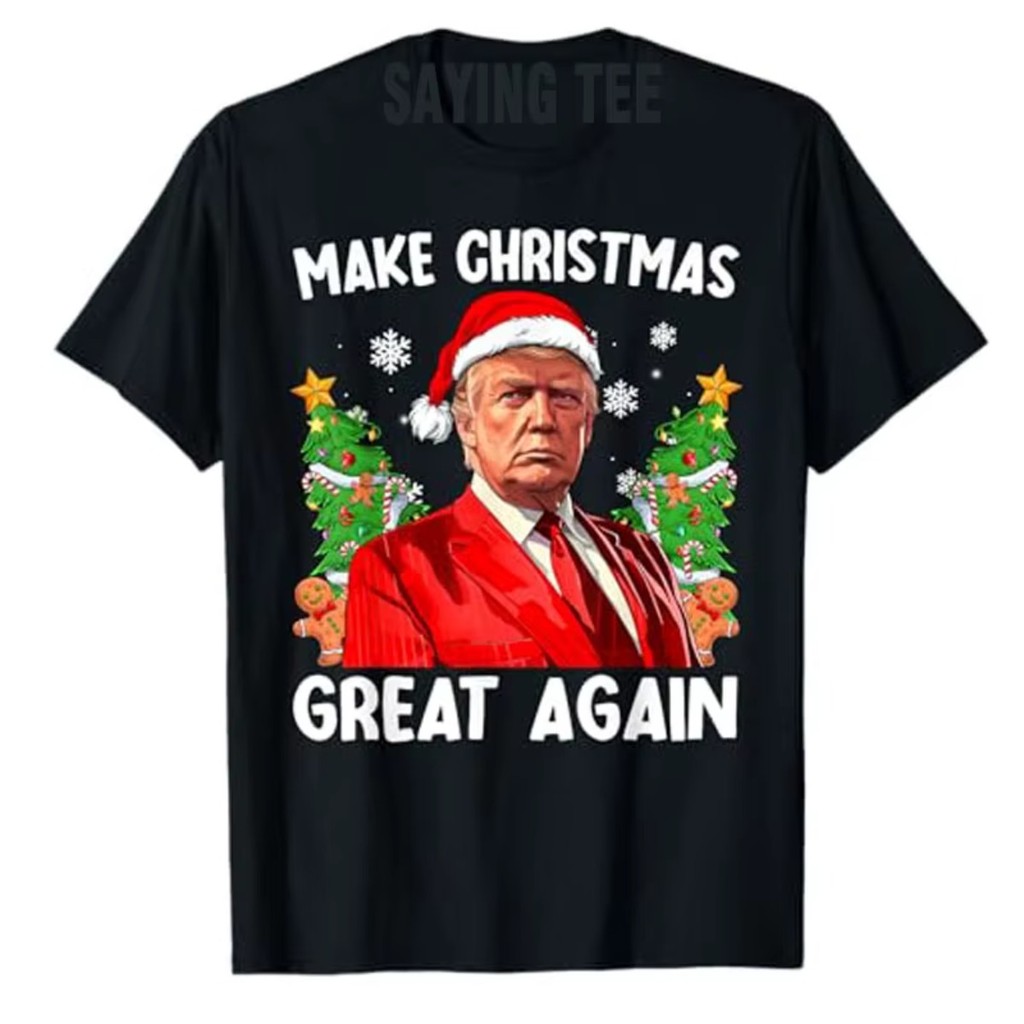 Blusa Make Christmas Great Again Camiseta Natal Meme Trump Engraçado Camisa Humorístico Envio Rápido