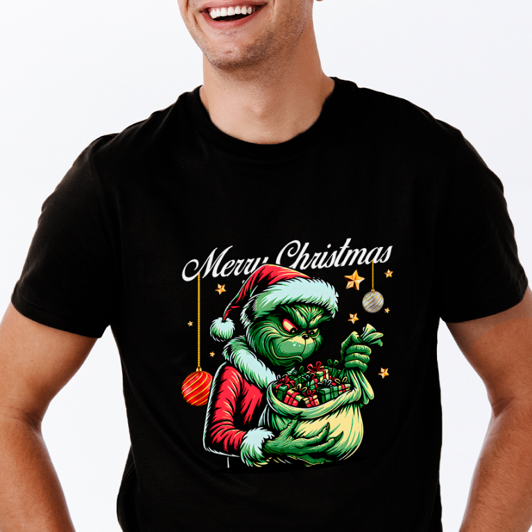 Camiseta GRINCH NATAL MERRY CHRISTMAS 100% Algodão Masculino e Feminino Streatwear Estampada