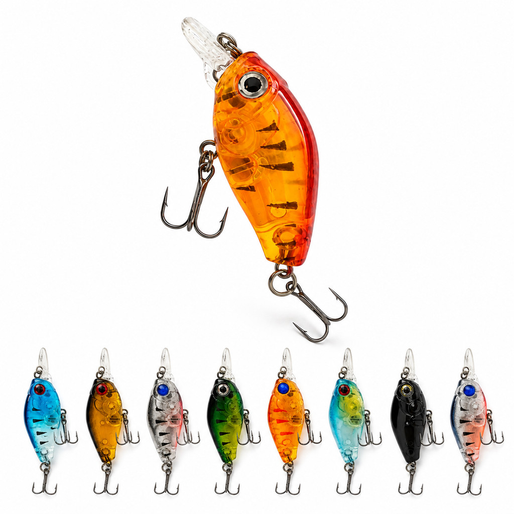 Kit Pesca 8 Iscas Artificiais Crank Ultralight Sinking 4,5cm 3,5g Pesca Artificial