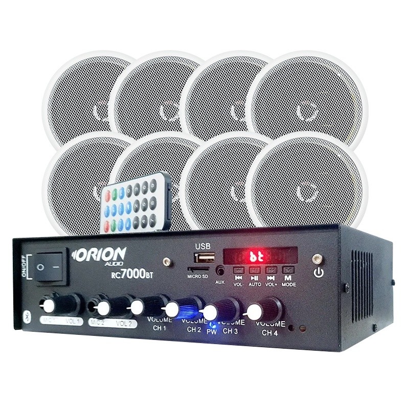 Kit Som Residencial Amplificador + 8 Caixas Som Orion 70w